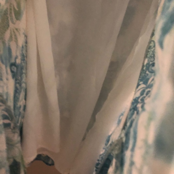 Size 8 NWT blue, green, white flowy trumpet skirt - Picture 2 of 3